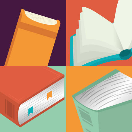 Books design over colorful background, vector illustration.のイラスト素材