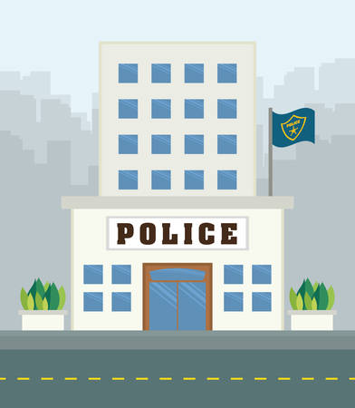 Police design over cityscape background, vector illustration.のイラスト素材