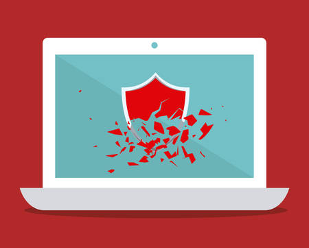 Security system design over red background, vector illustration.のイラスト素材