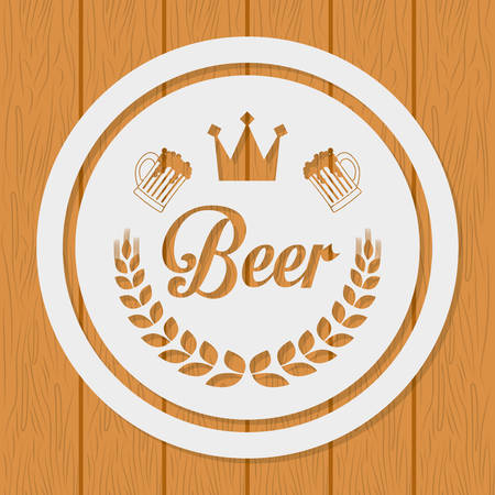 Beer design over beige background, vector illustration.のイラスト素材
