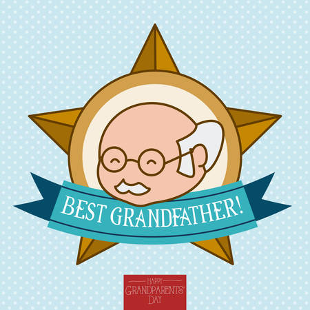 Grandparents design over blue background, vector illustration.のイラスト素材