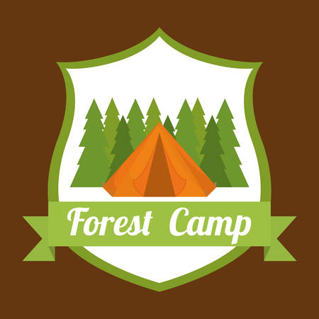Camping design over brown background, vector illustration.のイラスト素材