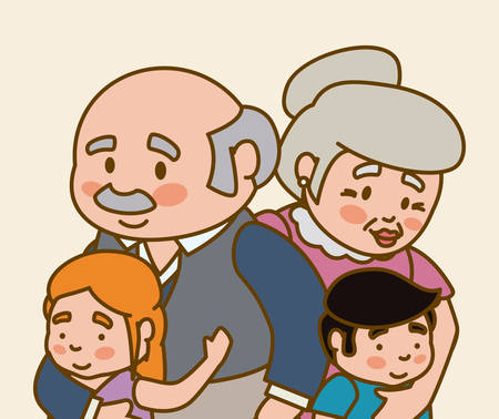 Grandparents design over beige background, vector illustration.のイラスト素材