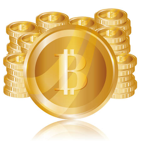 Bitcoin design over white background, vector illustration.のイラスト素材