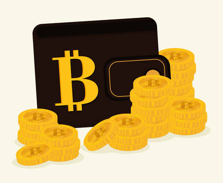 Bitcoin design over white background, vector illustration.のイラスト素材