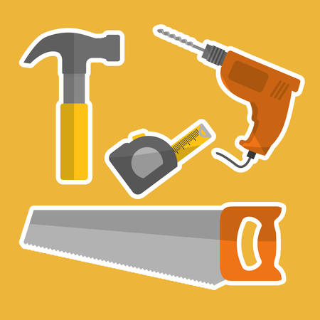 Tools design over yellow background, vector illustration.のイラスト素材
