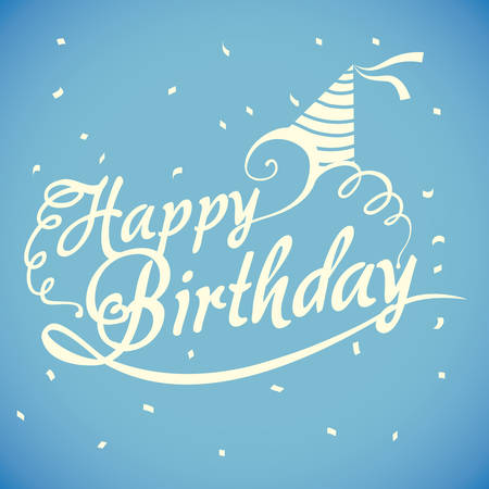 Happy birthday colorful card design, vector illustration.のイラスト素材