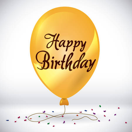 Happy birthday colorful card design, vector illustration.のイラスト素材