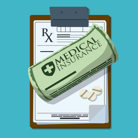 Medical insurance design over white background, vector illustration.のイラスト素材