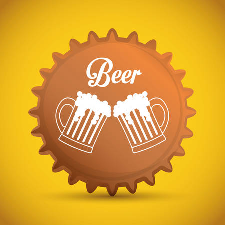 Beer design over yellow background,vector illustration.のイラスト素材