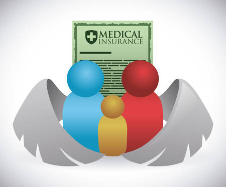 Medical insurance design over white background, vector illustration.のイラスト素材