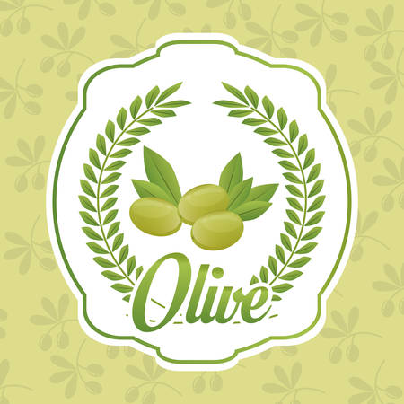 Olive oil design over green background, vector illustration.のイラスト素材