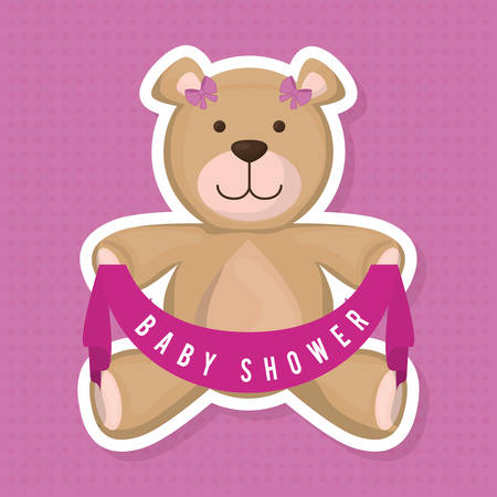 Baby toys design over pink background, vector illustration.のイラスト素材