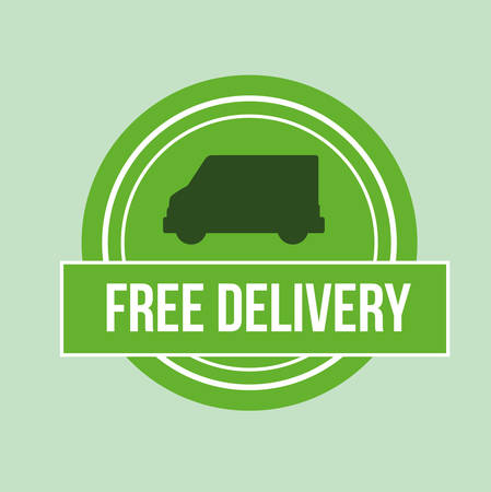 Free delivery design over white background, vector illustrationのイラスト素材