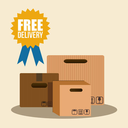 Free delivery design over white background, vector illustrationのイラスト素材