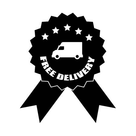 Free delivery design over white background, vector illustrationのイラスト素材