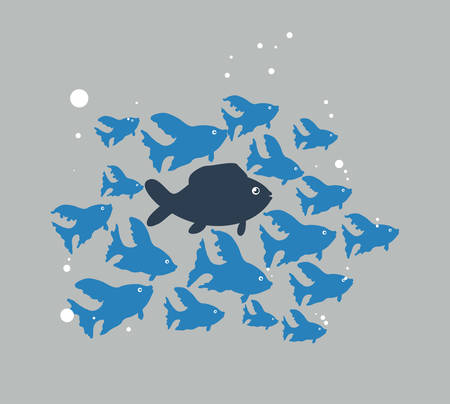 Think different design over grey background, vector illustrationのイラスト素材