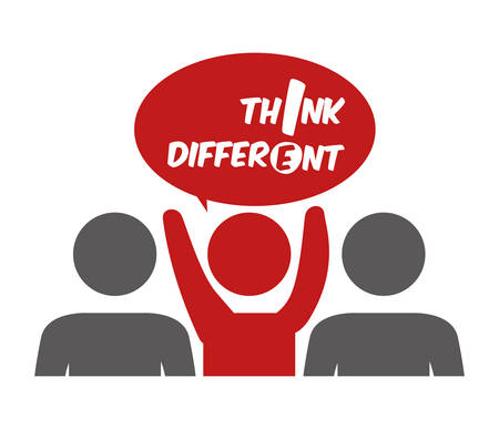 Think different design over white background, vector illustrationのイラスト素材