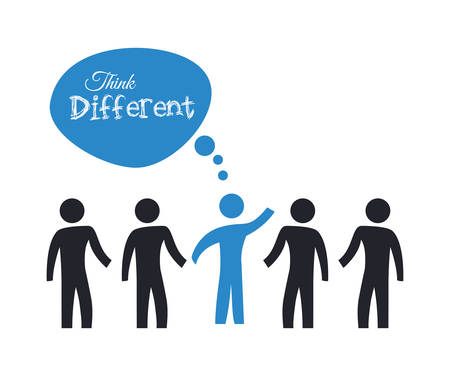 Think different design over white background, vector illustrationのイラスト素材