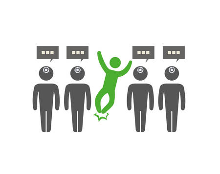 Think different design over white background, vector illustrationのイラスト素材