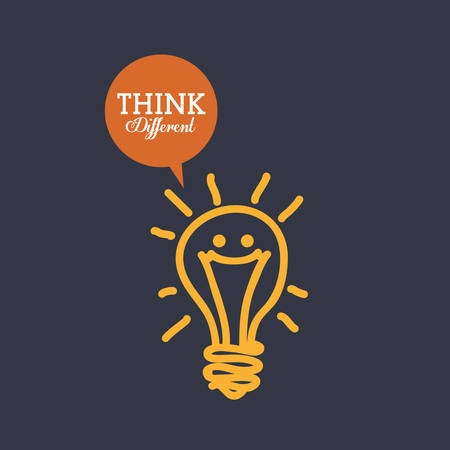 Think different design over blue background, vector illustrationのイラスト素材