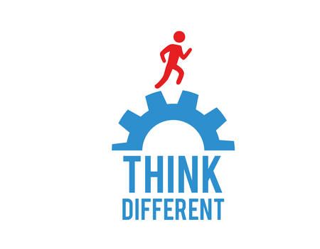 Think different design over white background, vector illustrationのイラスト素材