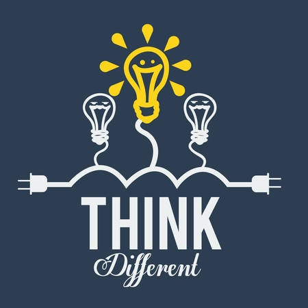 Think different design over blue background, vector illustrationのイラスト素材