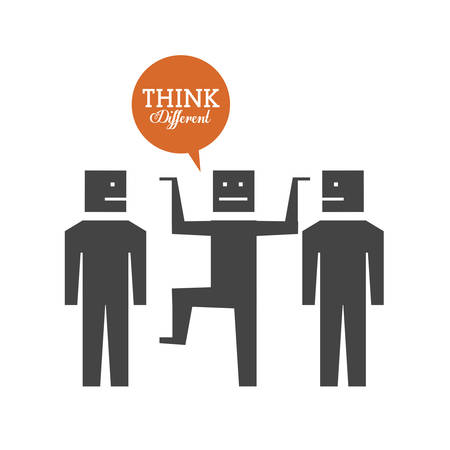 Think different design over white background, vector illustrationのイラスト素材
