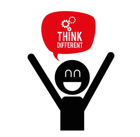 Think different design over white background, vector illustrationのイラスト素材
