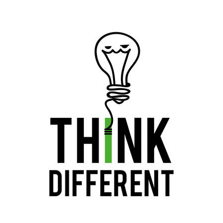 Think different design over white background, vector illustrationのイラスト素材