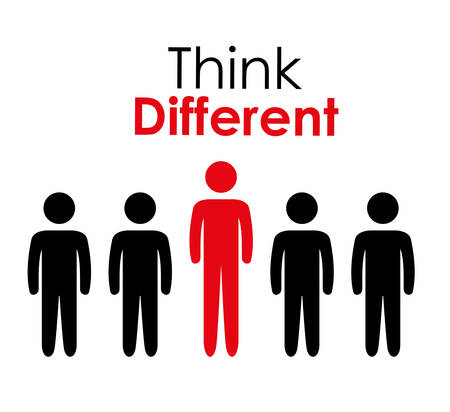 Think different design over white background, vector illustrationのイラスト素材