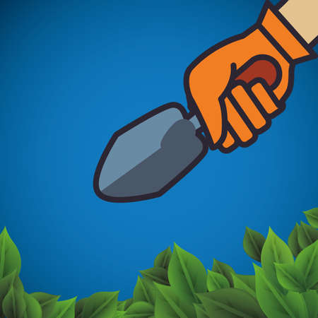 Gardening design over blue background, vector illustrationのイラスト素材