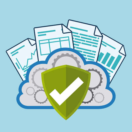 Data design over blue background, vector illustration.のイラスト素材