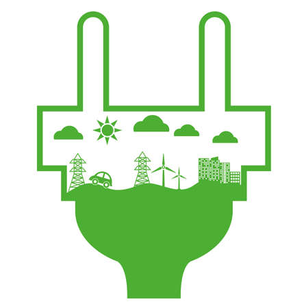 Energy design over white background, vector illustration.のイラスト素材