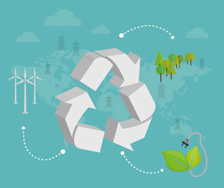 Energy design over blue background, vector illustration.のイラスト素材