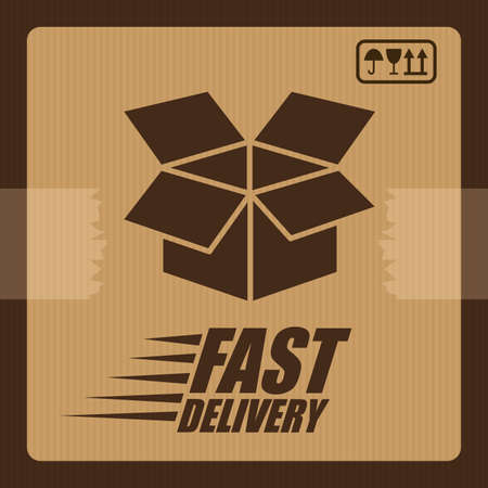 Delivery design over brown background, vector illustration.のイラスト素材