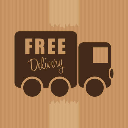 Delivery design over brown background, vector illustration.のイラスト素材