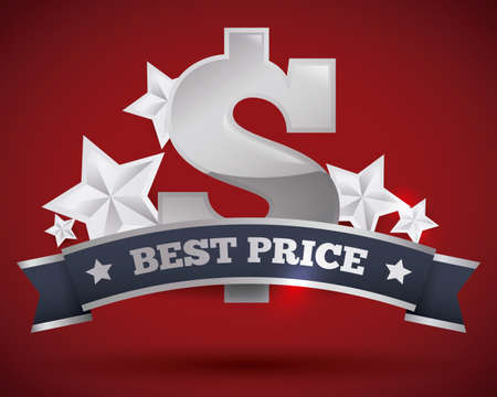 Best price design over red background, vector illustration.のイラスト素材