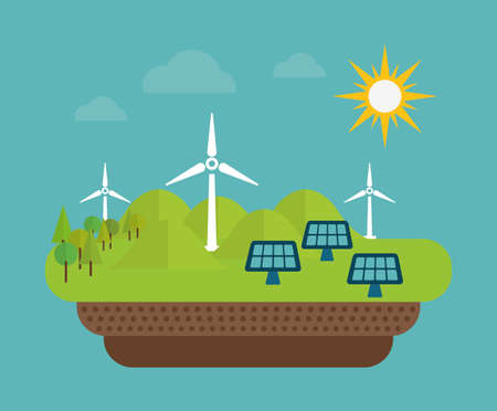 Energy design over blue background, vector illustration.のイラスト素材