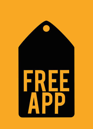 free apps design over orange background, vector illustrationのイラスト素材