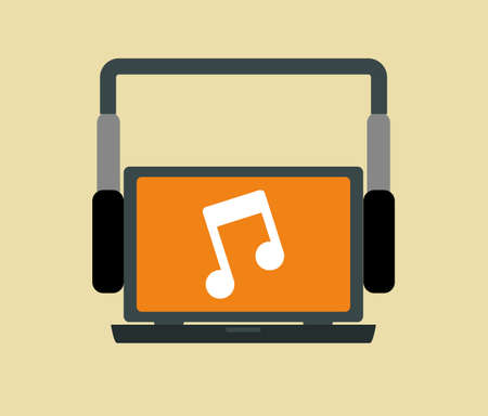 laptop design over beige background, vector illustrationのイラスト素材