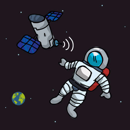 astronaut design over space background, vector illustration
