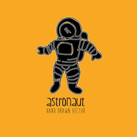 astronaut design over orange background, vector illustrationのイラスト素材