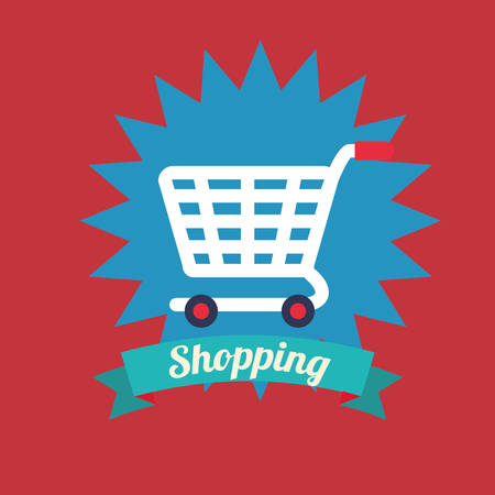 Shopping icon design over red background, vector illustrationのイラスト素材