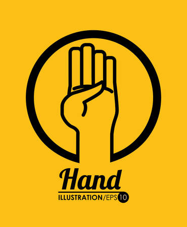 Hand sign design over yellow background, vector illustrationのイラスト素材