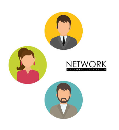 Network design over white background, vector illustration.のイラスト素材