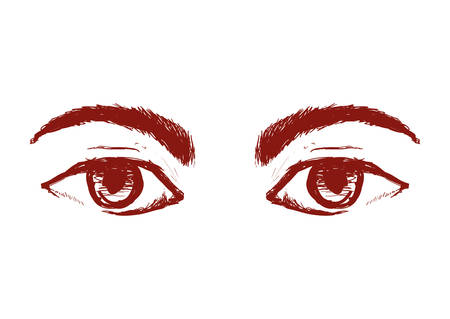 Eyes design over white background, vector illustrationのイラスト素材