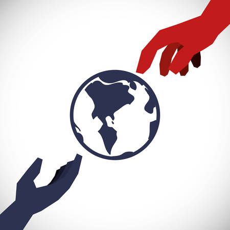 Hand sign design over white background, vector illustrationのイラスト素材