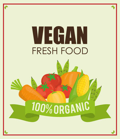 Vegan Food digital design, vector illustration eps 10.のイラスト素材