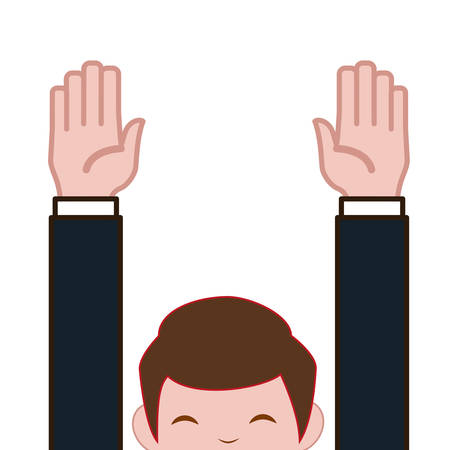 Hand sign design over white background, vector illustrationのイラスト素材